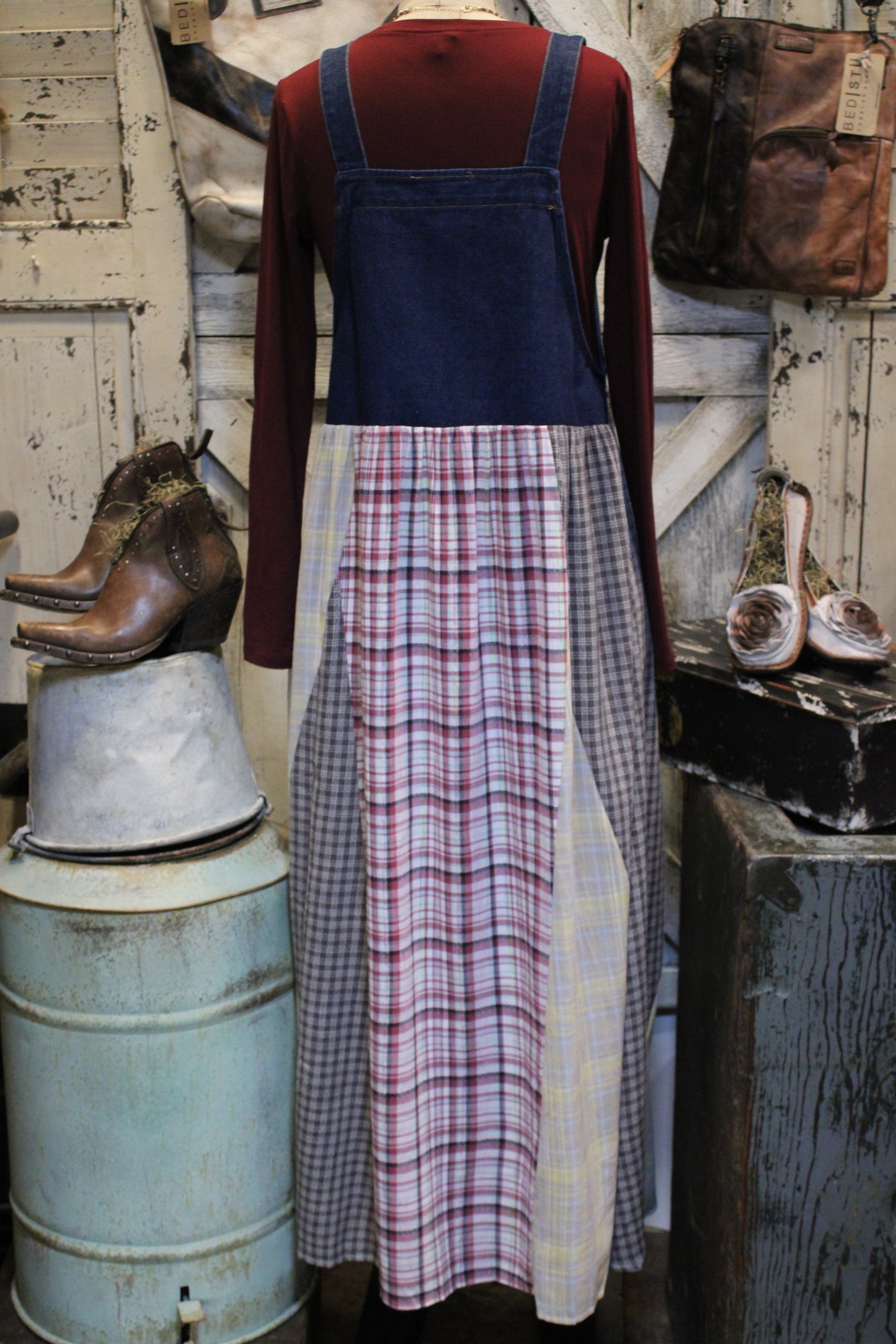 Prairie Patch Overalls Dress