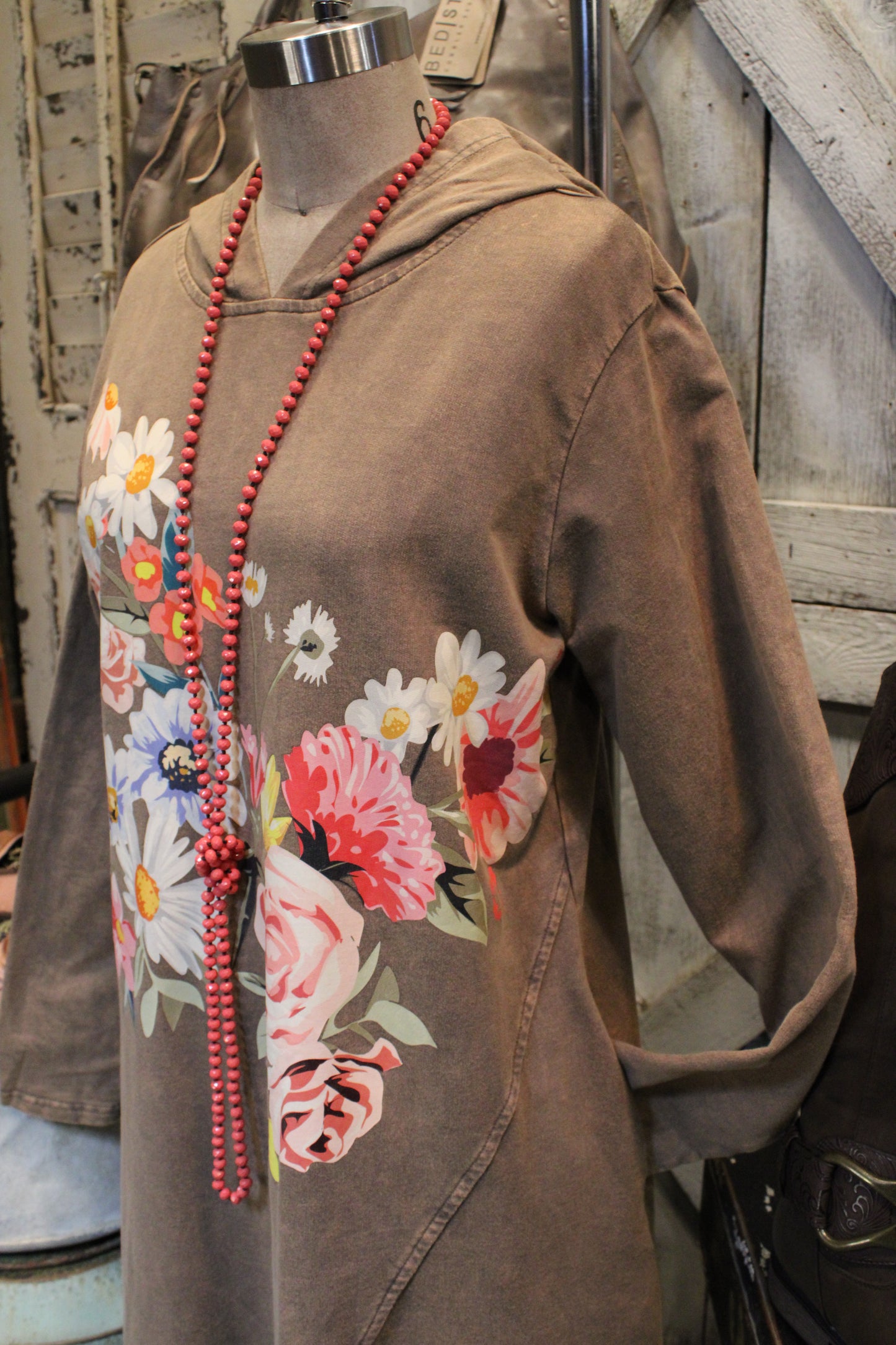 Vintage Rose Hoodie Dress