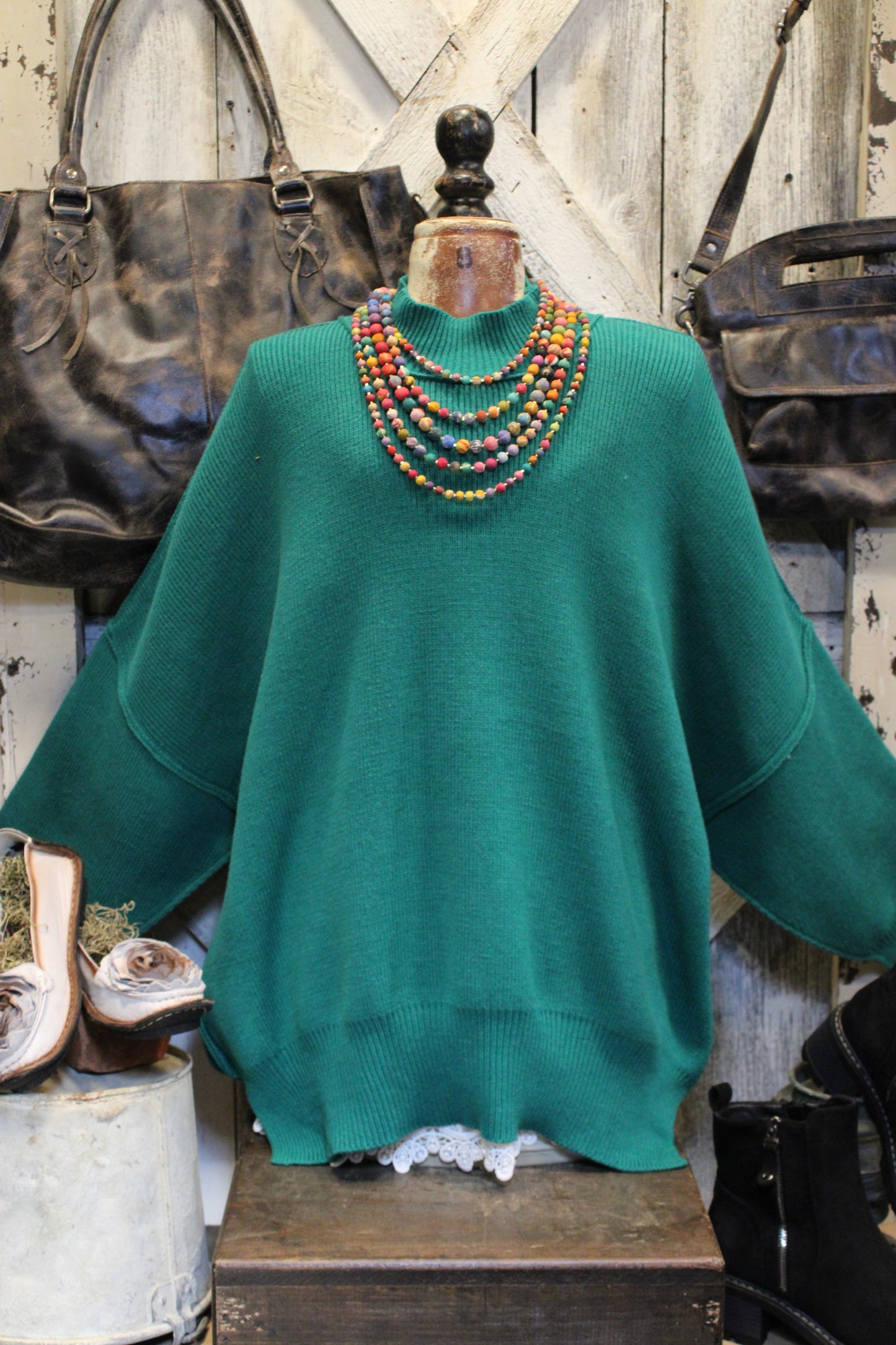 Pop Of Forest Green Sweater