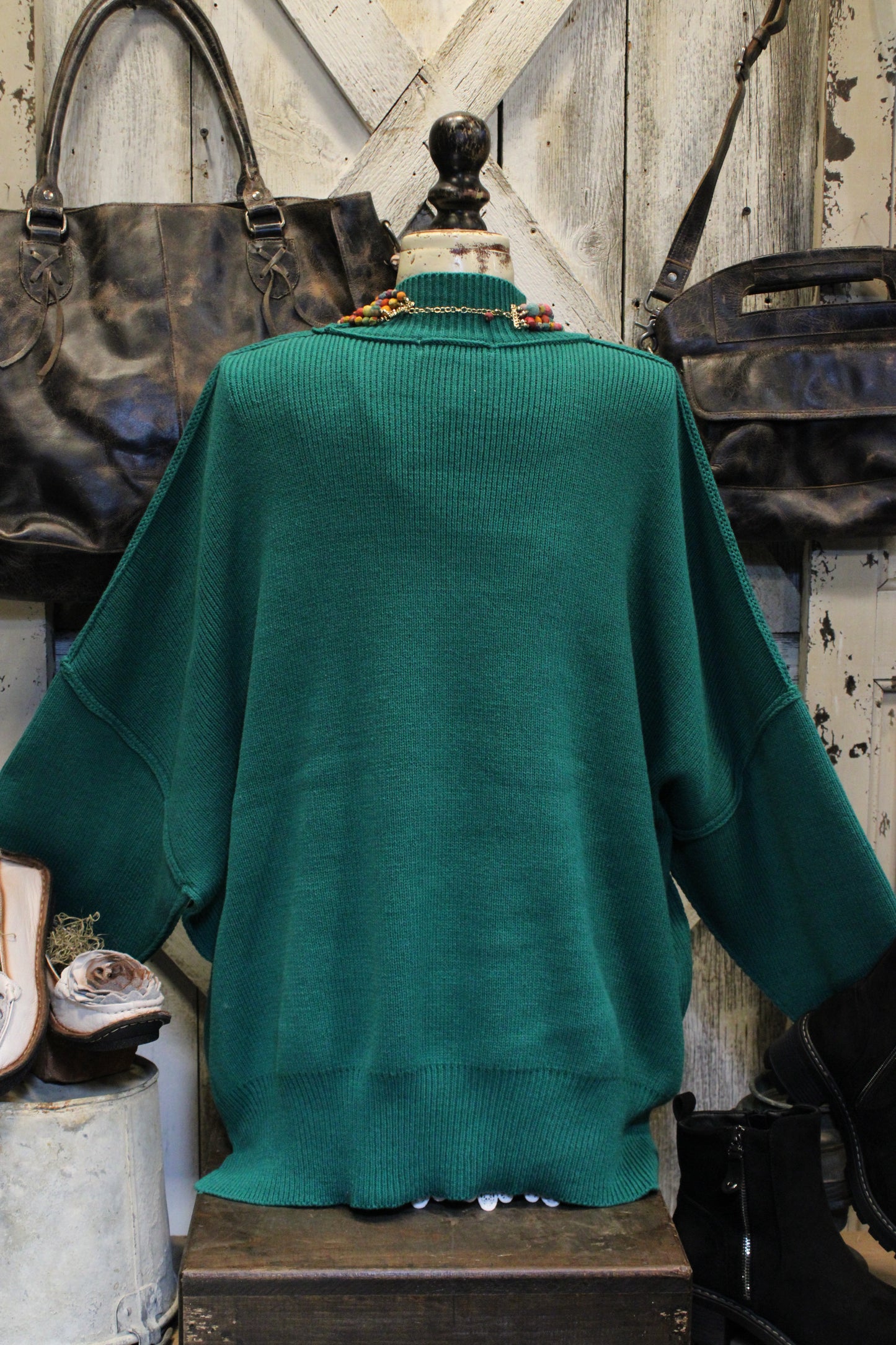 Pop Of Forest Green Sweater