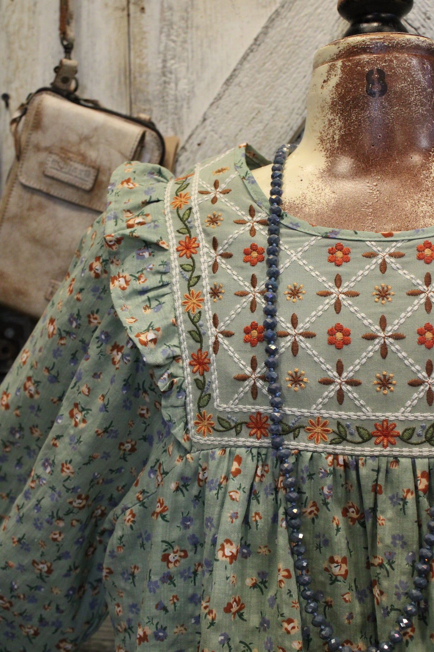 Mint Petal Peasant Top