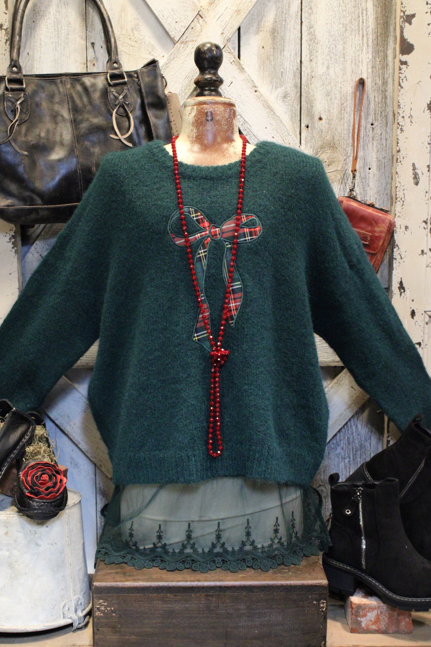 Evergreen Bows Sweater