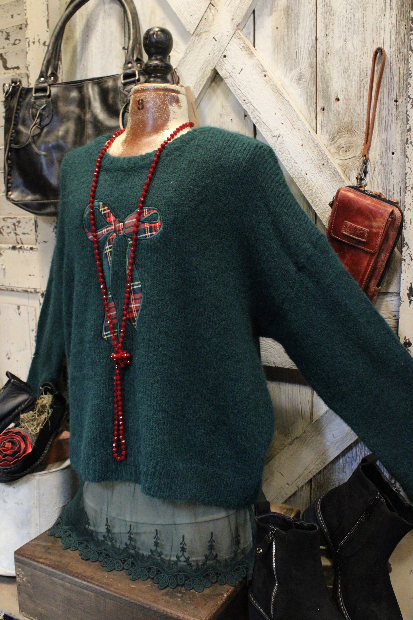 Evergreen Bows Sweater
