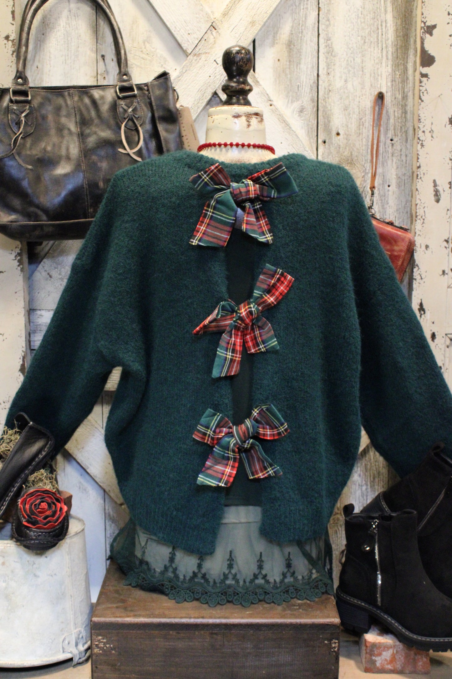 Evergreen Bows Sweater