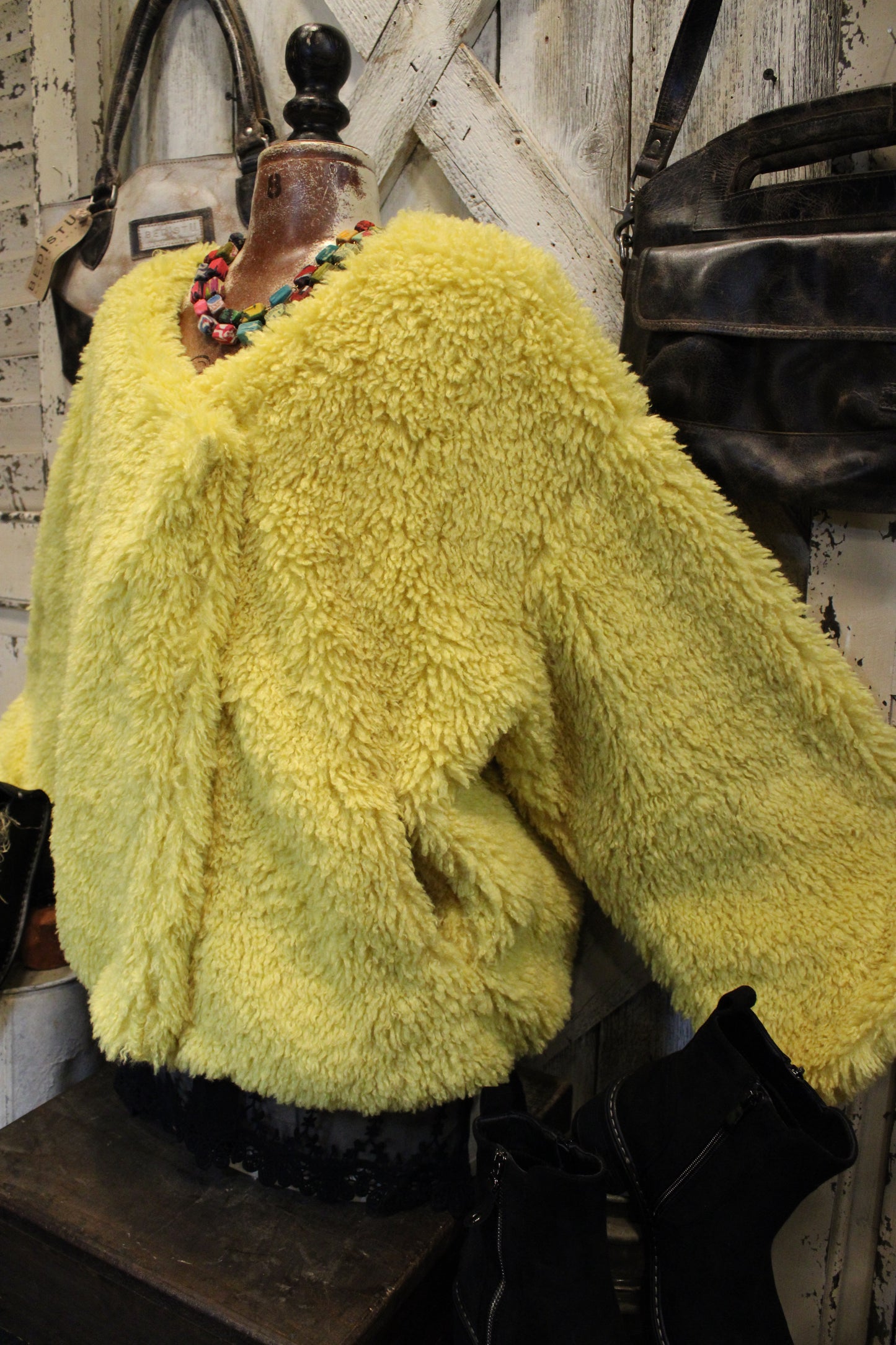 Mellow Mustard Sherpa Snap Jacket