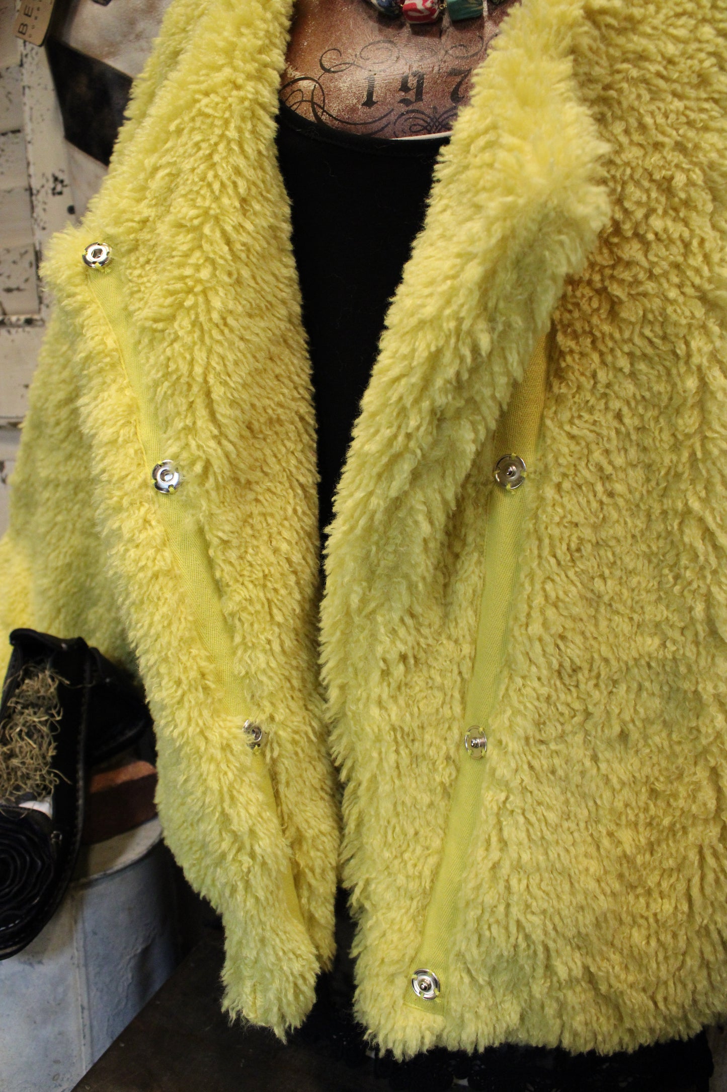 Mellow Mustard Sherpa Snap Jacket