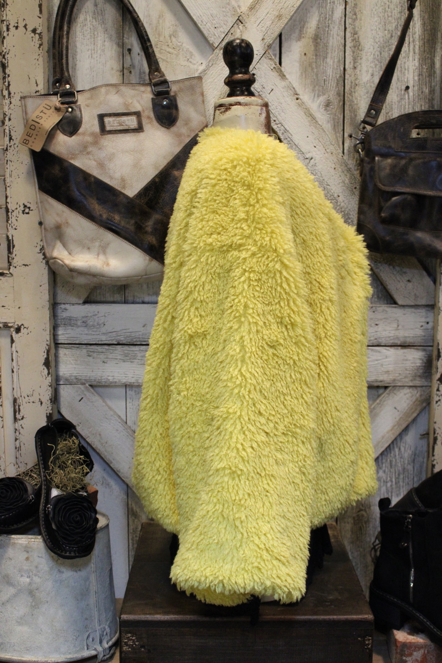 Mellow Mustard Sherpa Snap Jacket