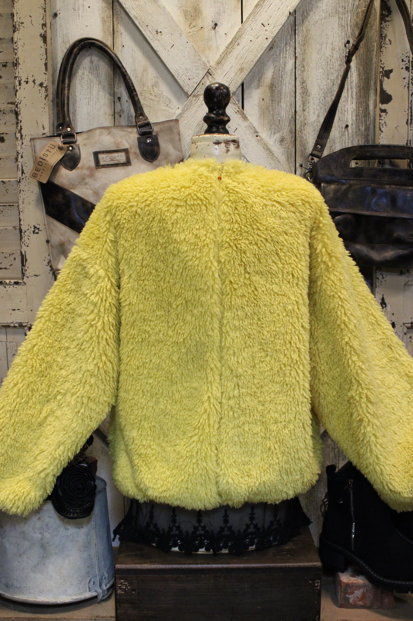 Mellow Mustard Sherpa Snap Jacket