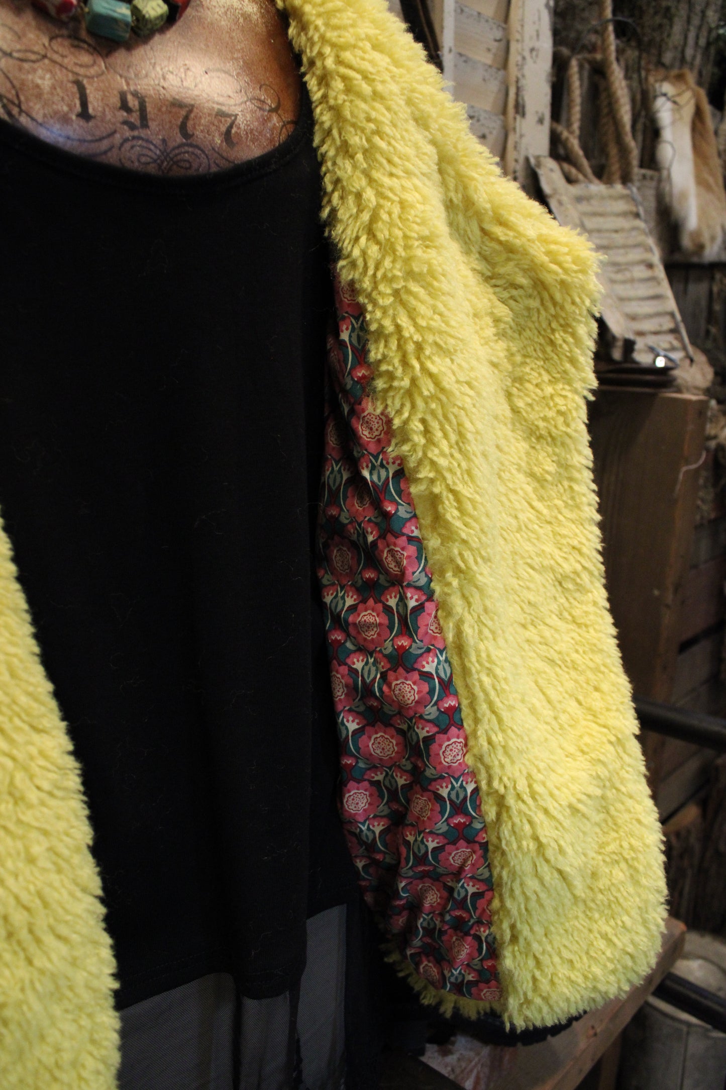 Mellow Mustard Sherpa Snap Jacket