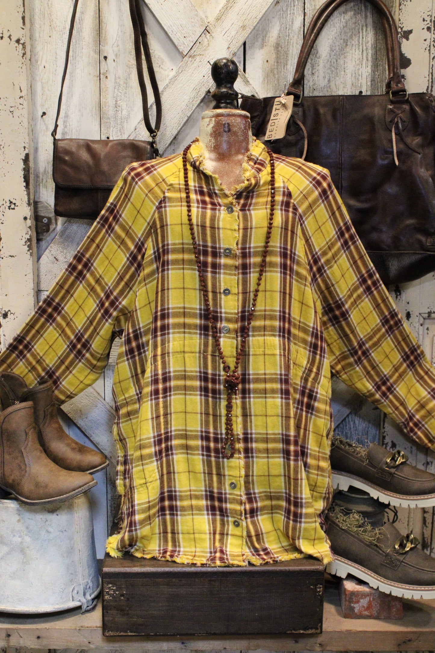 Sunshine Plaid Button Up