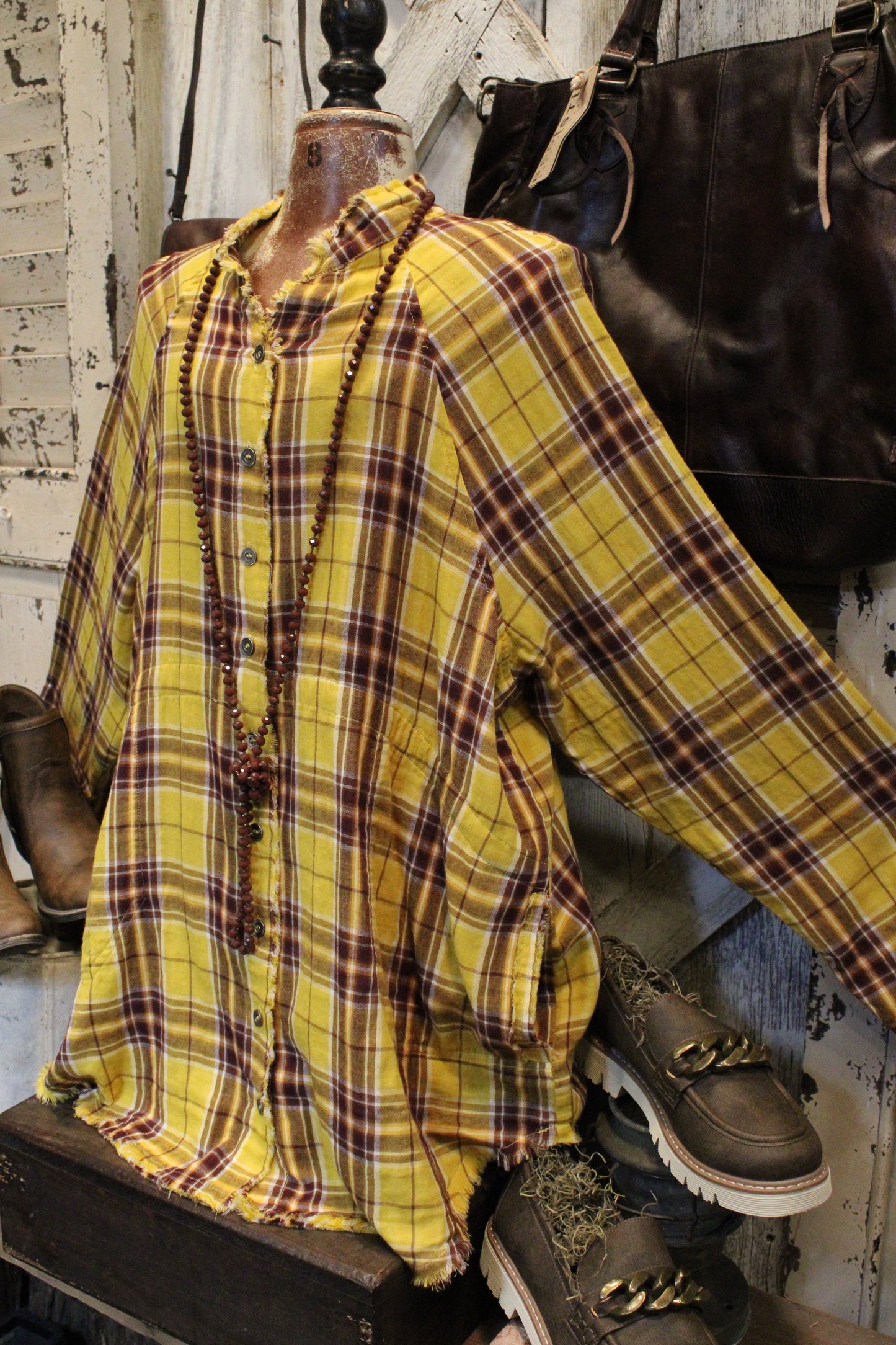 Sunshine Plaid Button Up