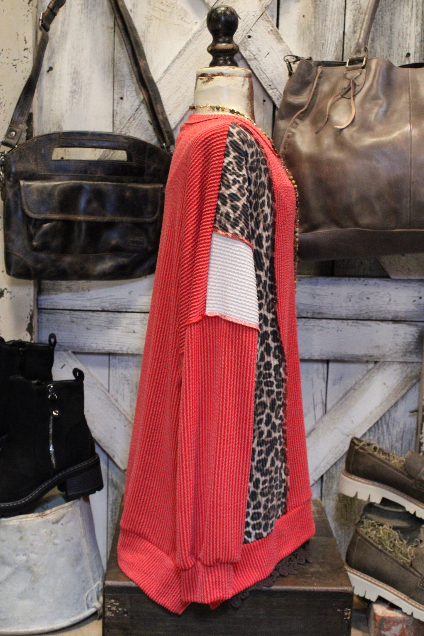 Fiercely Ribbed Red Casual