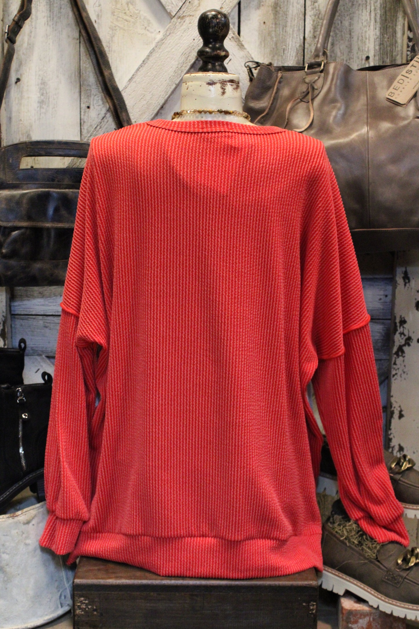 Fiercely Ribbed Red Casual