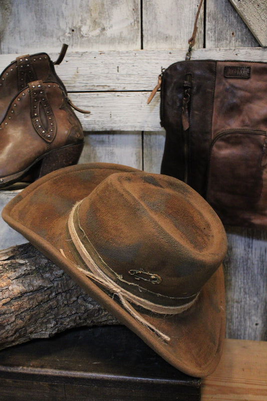 Whiskey Feather Cowgirl Fedora