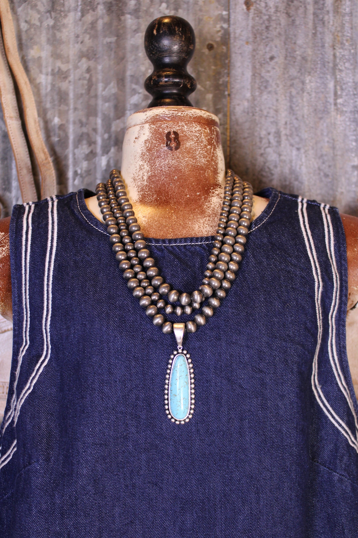 Aqua Anchor Necklace