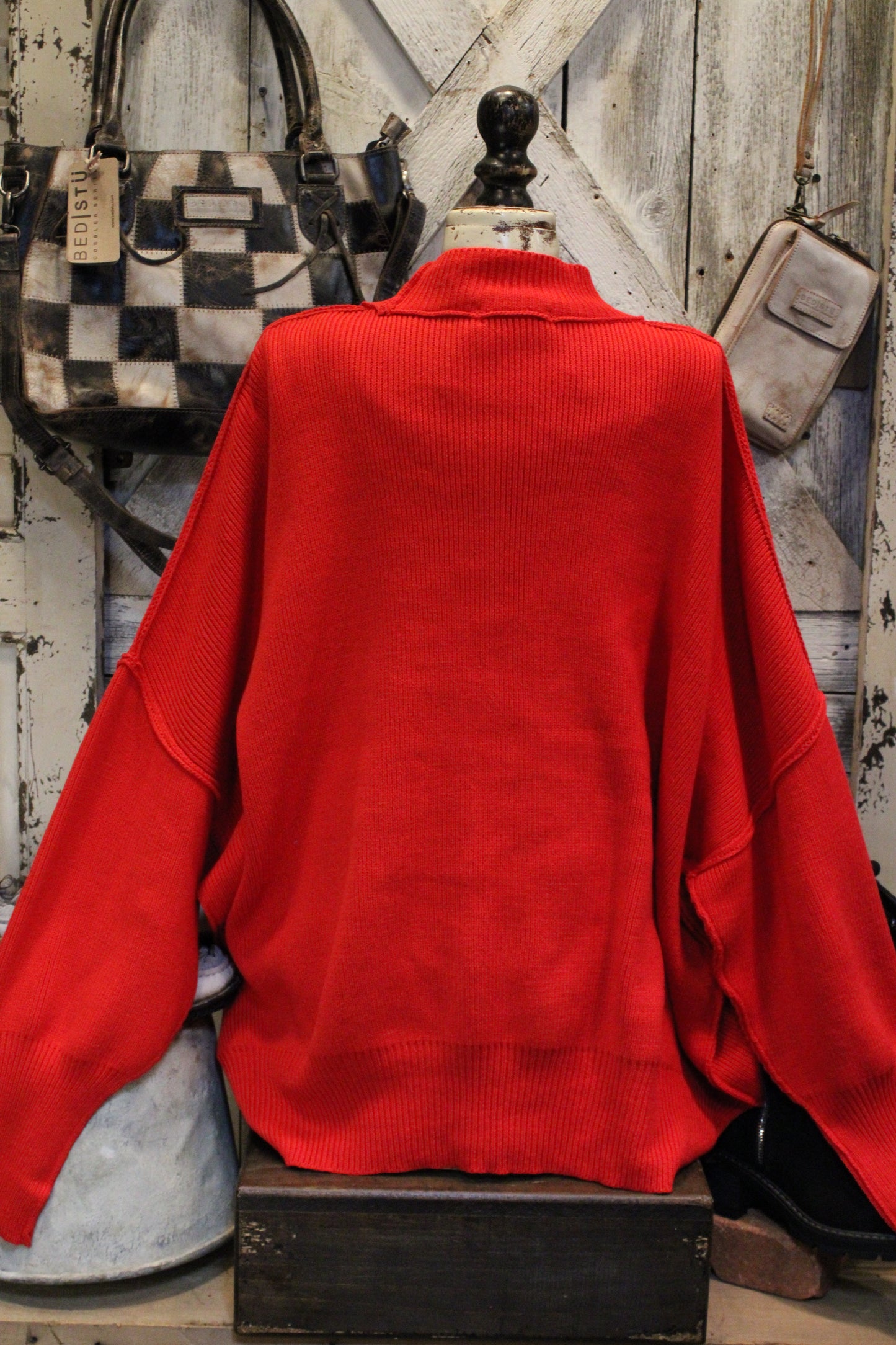 Pop Of Red Sweater
