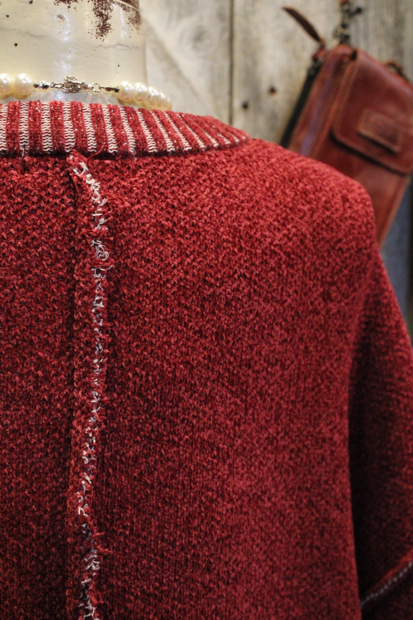 Woven Beauty Cabernet Sweater