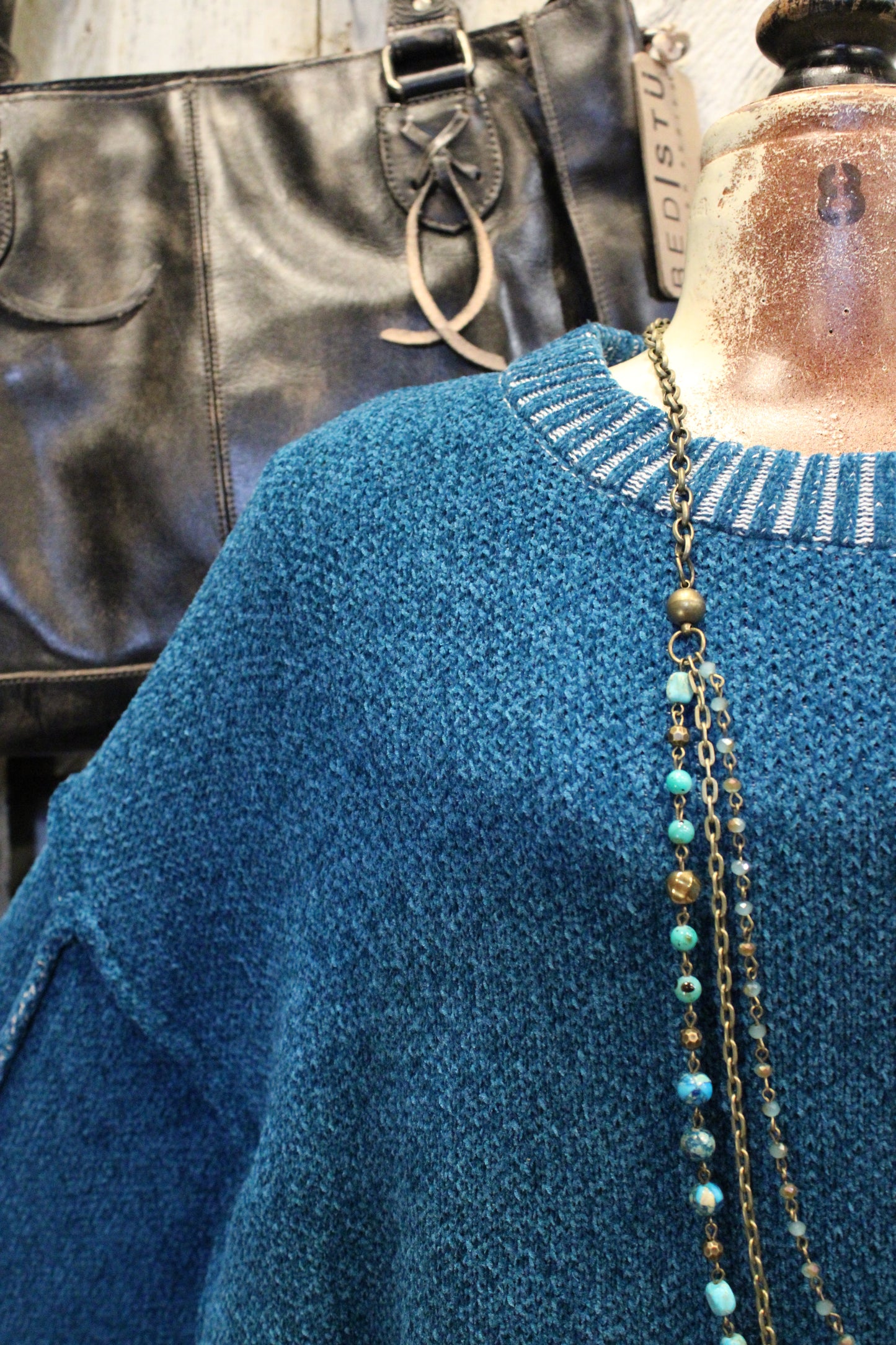 Woven Beauty Ocean Teal Sweater