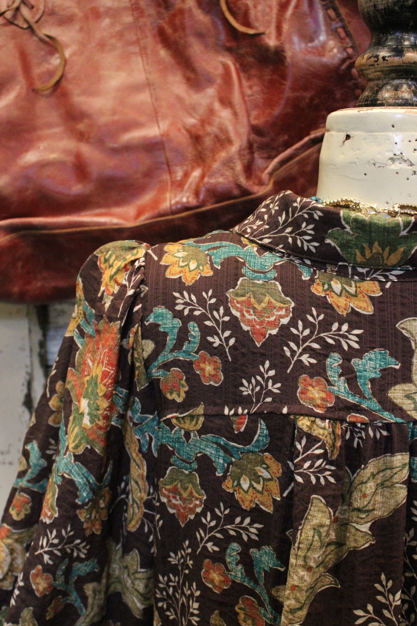 Chocolate Floral Mix Maxi Dress