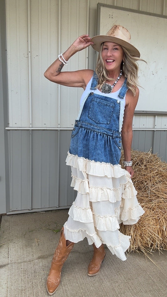 Honey And Harvest Denim Overall Dress