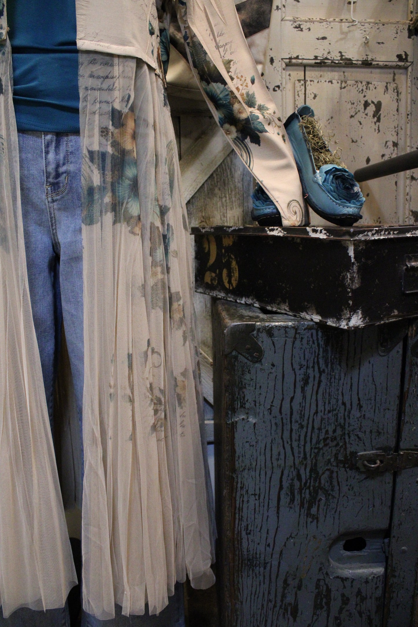 Teal Hibiscus Cardigan Blazer