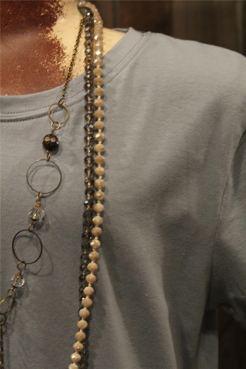 Women's Dusty Blue Basic Tee, Women's Dusty Blue Layering Tee