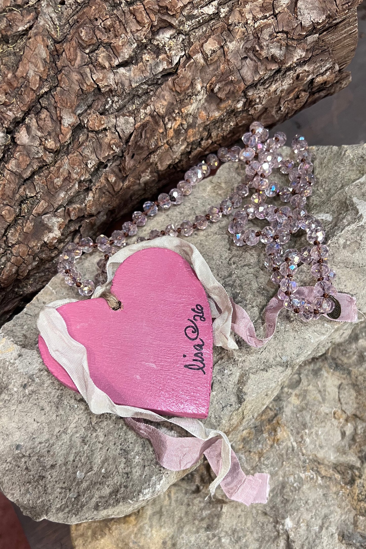 Rustic Rabbit Hand-Painted Necklace