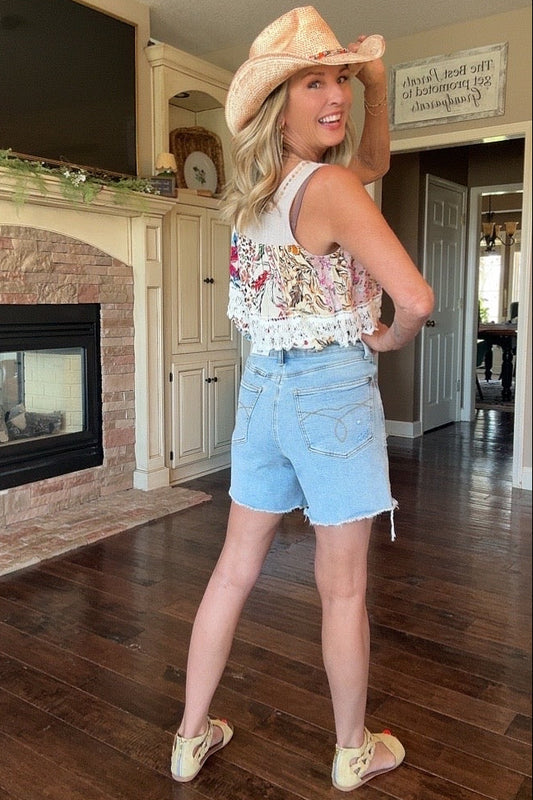 Distressed Magic Pocket Judy Blue Shorts