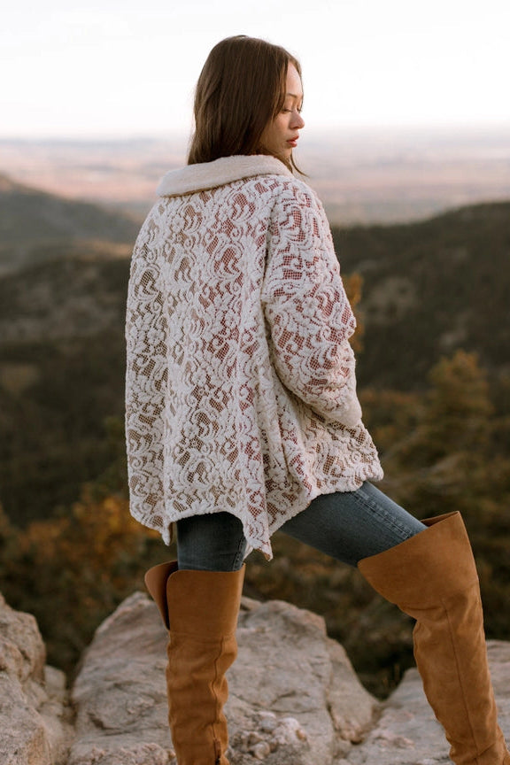 Frosted Lace Cape Jacket