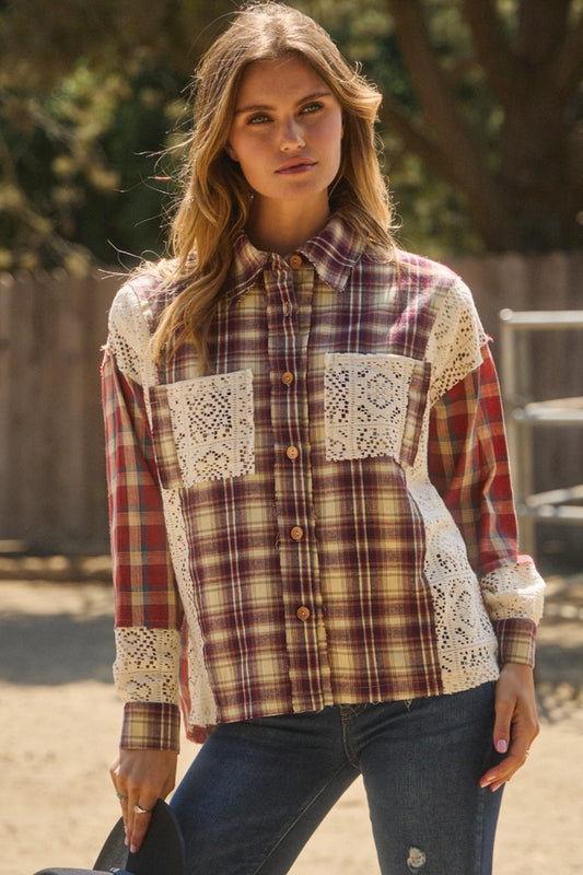 Charming Country Lace Plaid