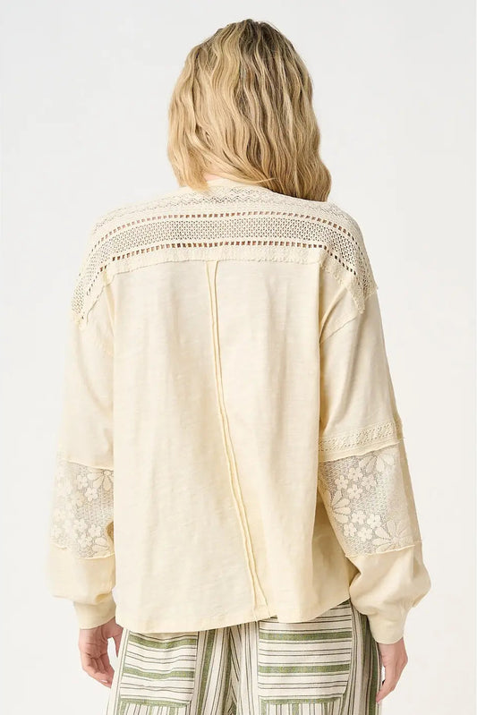 Champagne And Chantilly Lace Cream Top