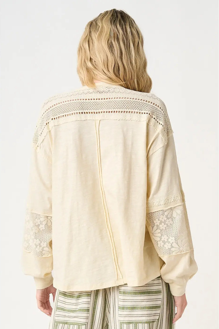 Champagne And Chantilly Lace Cream Top