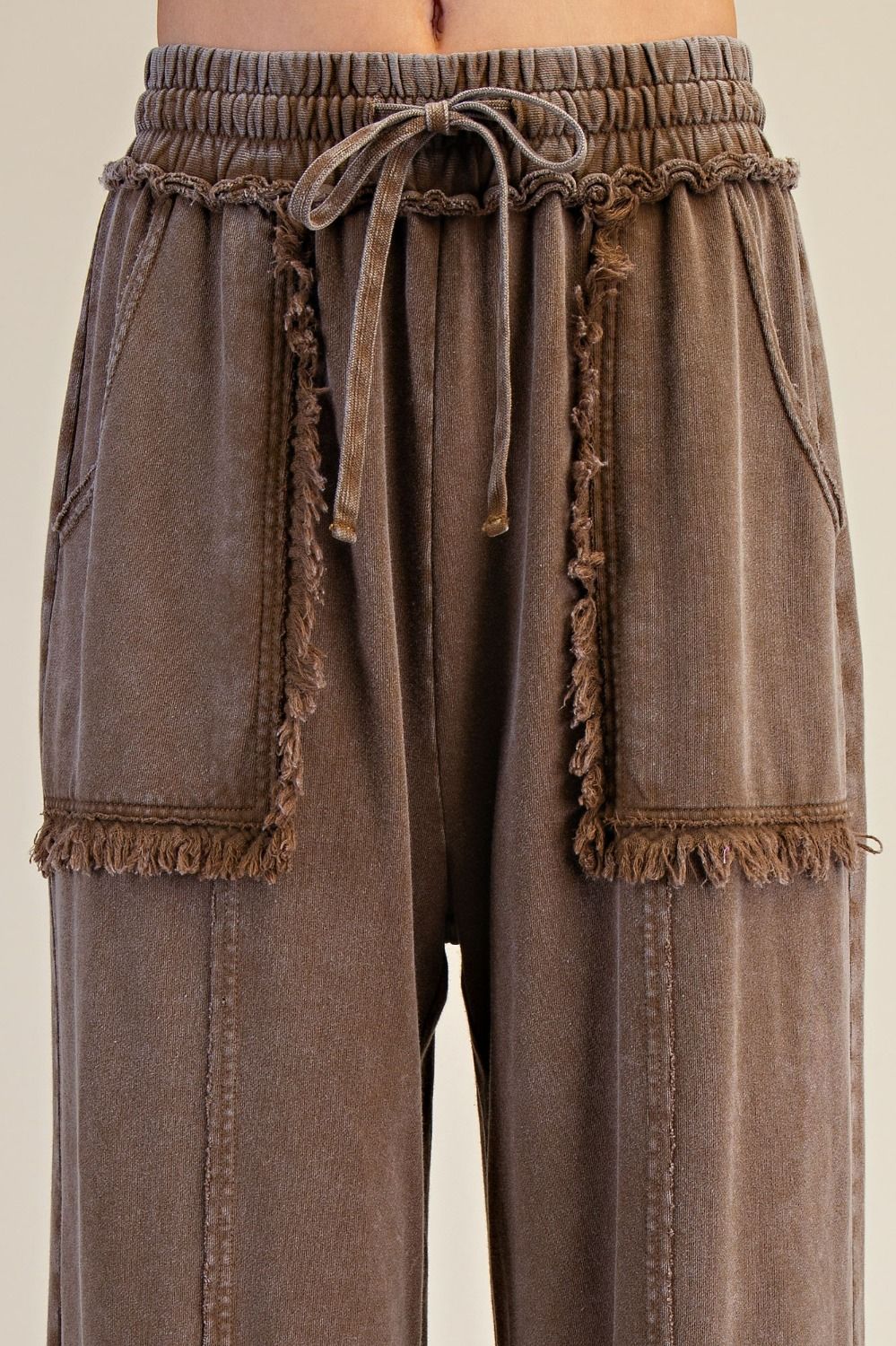 Raw Edge Espresso Cotton Pants