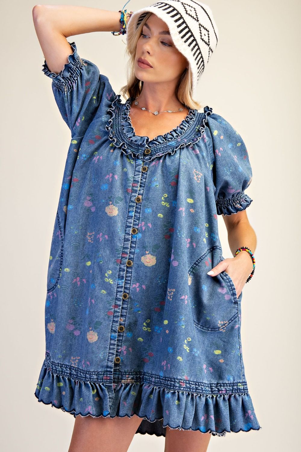 denim tunic dress Enchanted Canvas – Farm Girls Fancy Frills Modern luxury fashion Polished yet effortless Current Mood Taffeta Ribbon Select Pant Size:31