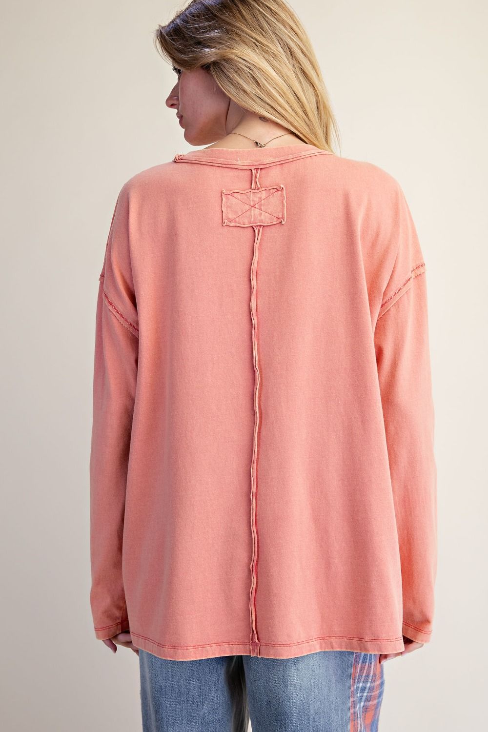 Coral Cotton Flutter Top