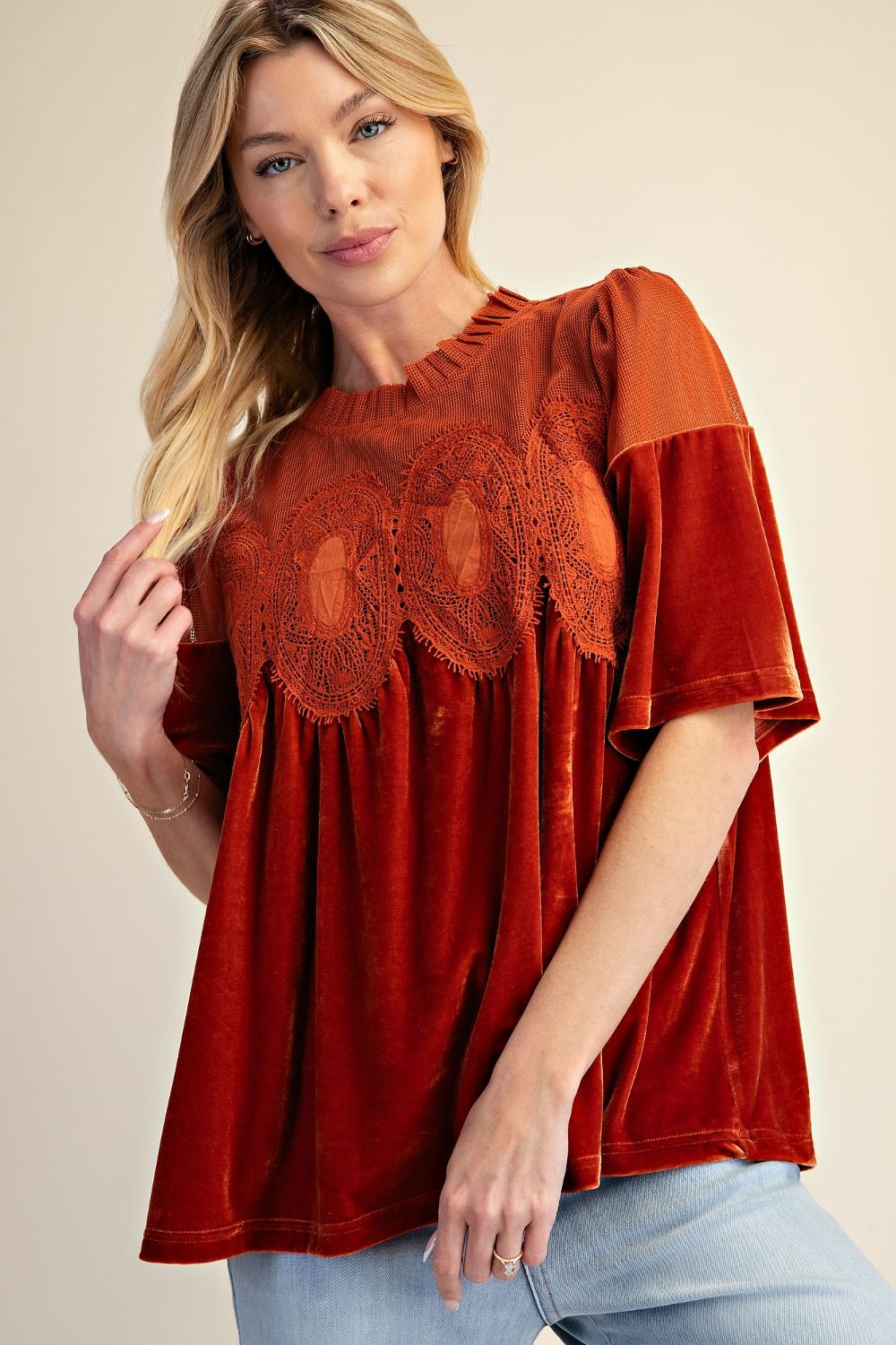 Saffron Velvet Blouse