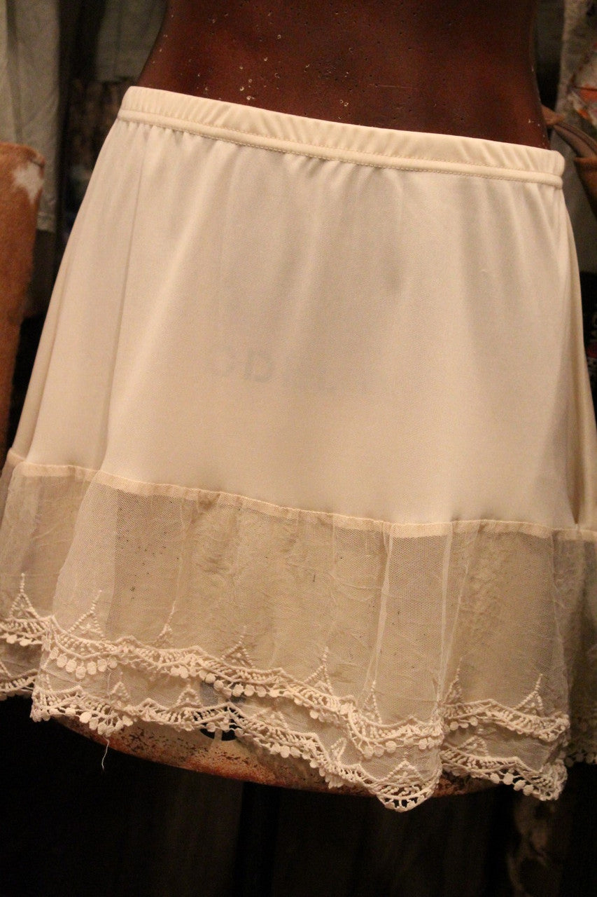 beige lace tank slip skirt top and dress extender