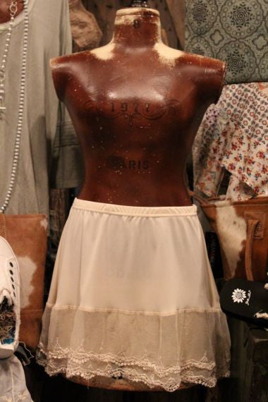 beige lace tank slip skirt top and dress extender