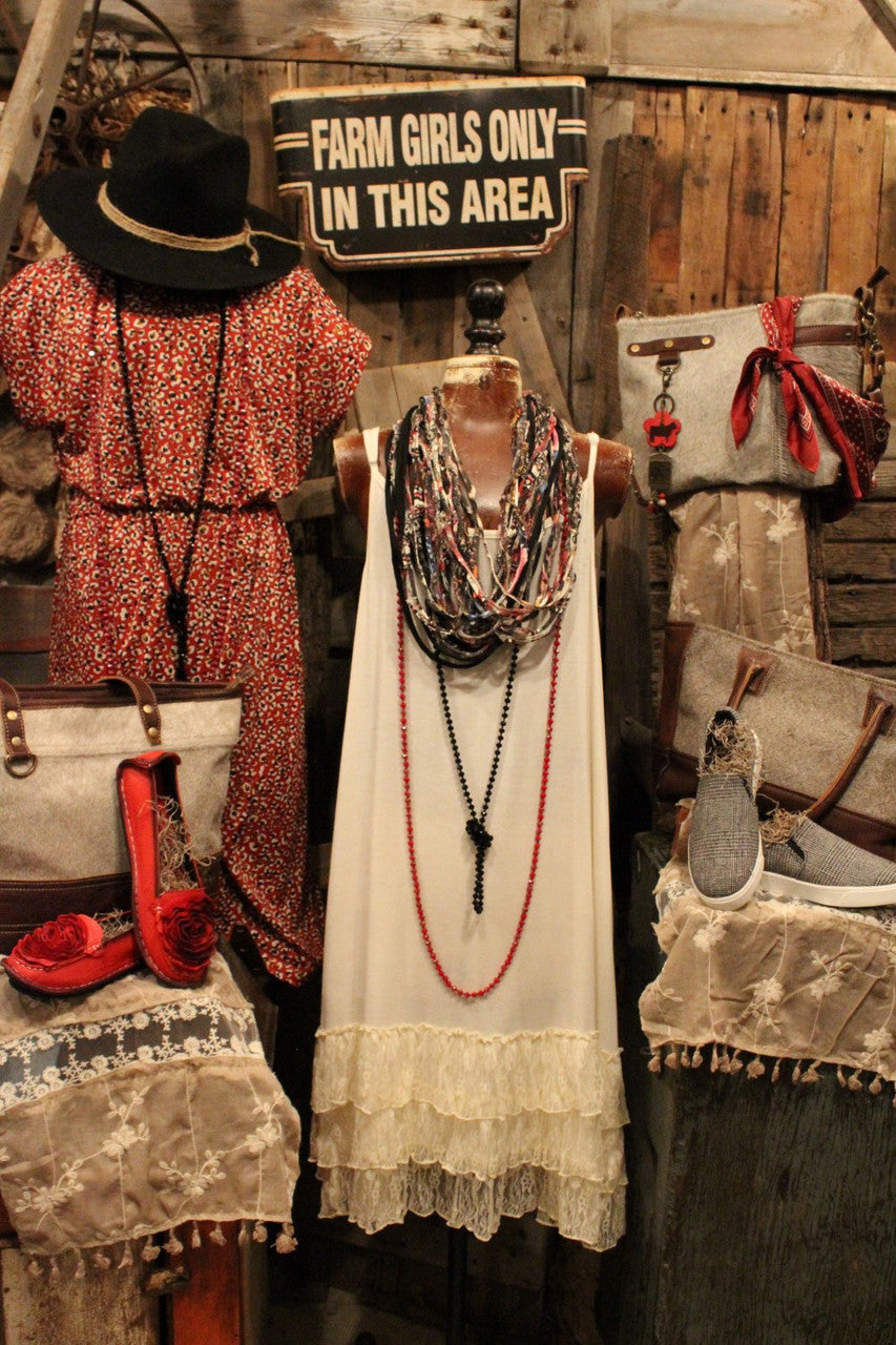 beige adjustable strap lace plus tank extender
