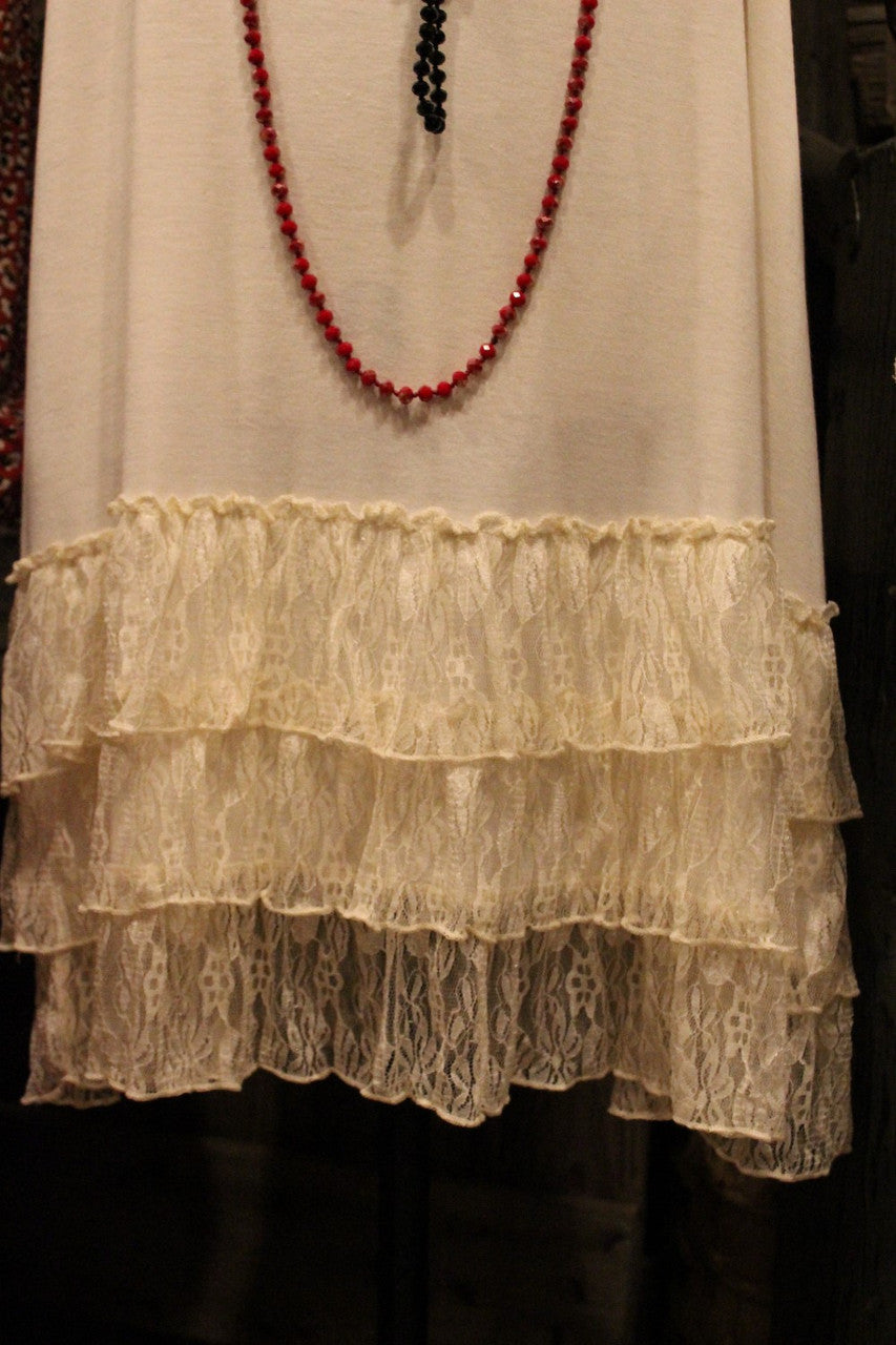 beige adjustable strap lace plus tank extender