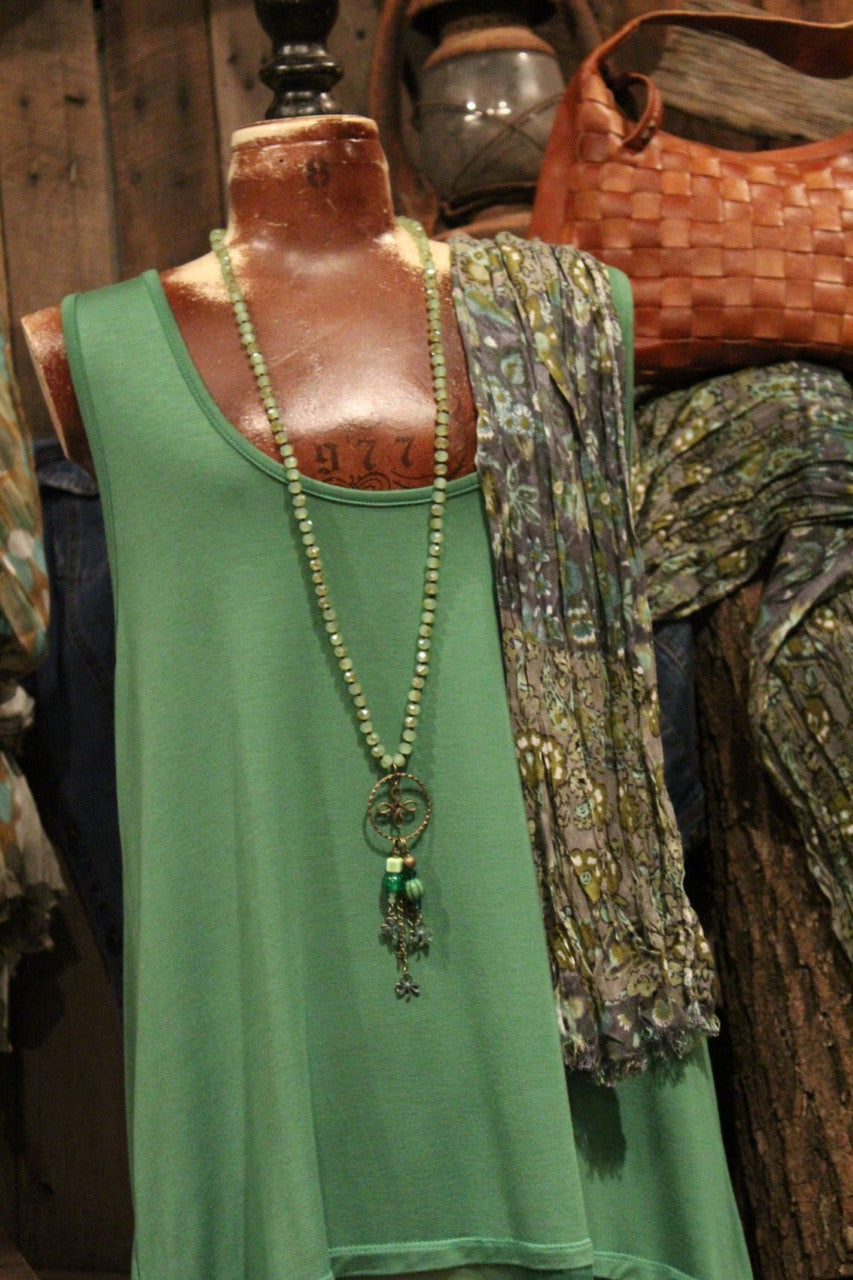 green knit plus size sleeveless lace top or dress tank extender