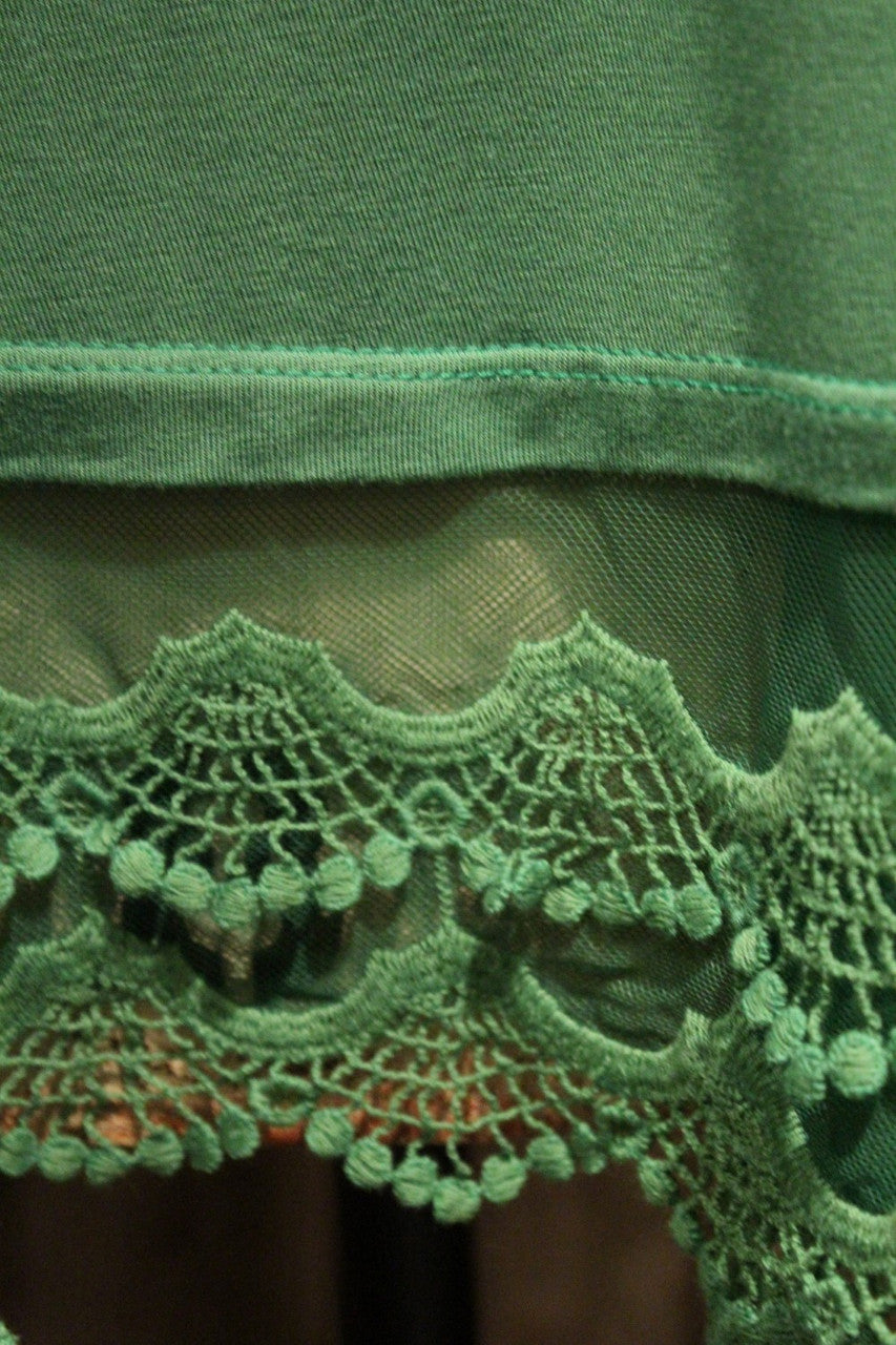 green knit plus size sleeveless lace top or dress tank extender