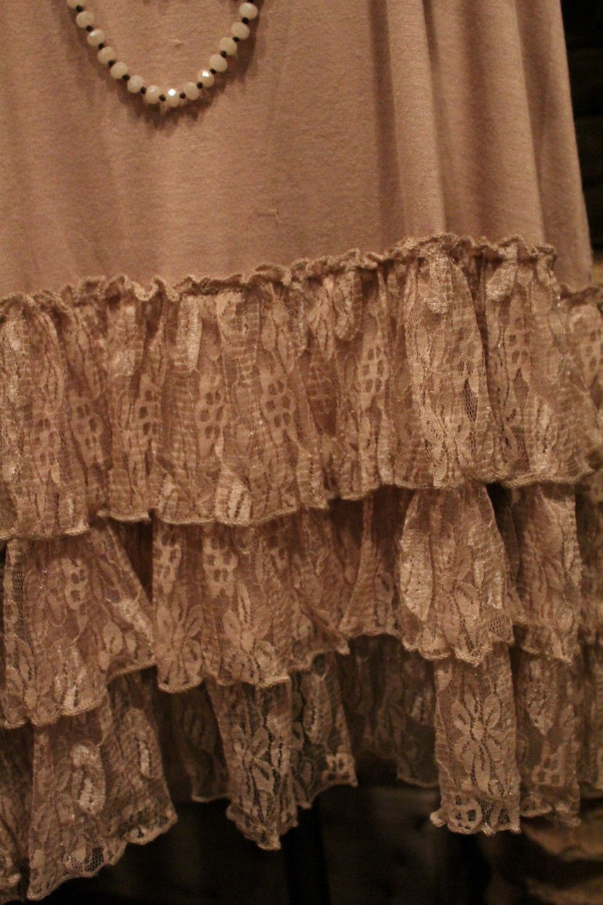 Taupe adjustable strap lace plus tank extender