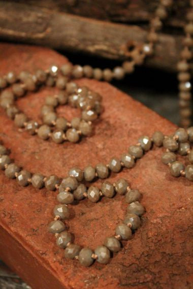 light brown taupe sparkle and shine beaded necklace
