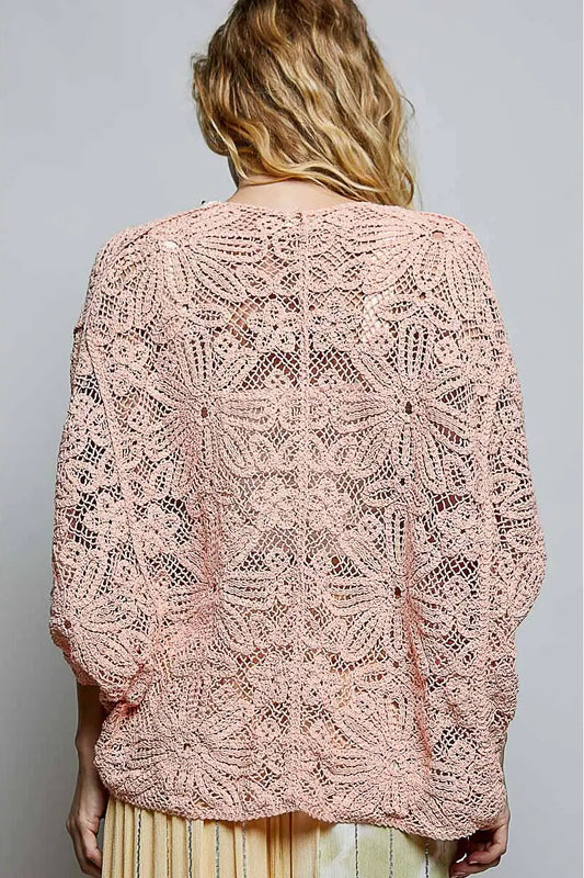 Gossamer Garden Peach Cardigan