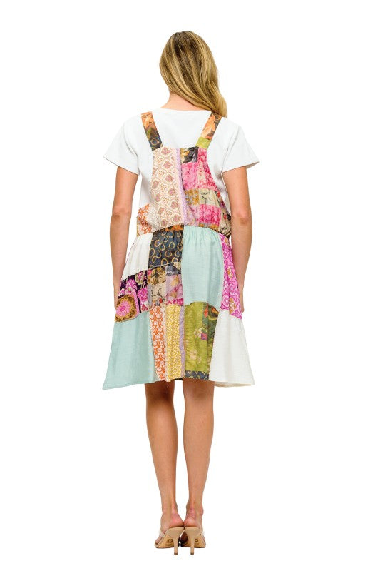 Market Day Patchwork Overall Dress
