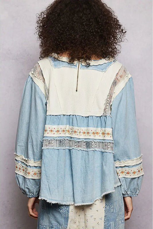Meadowlace Denim Top