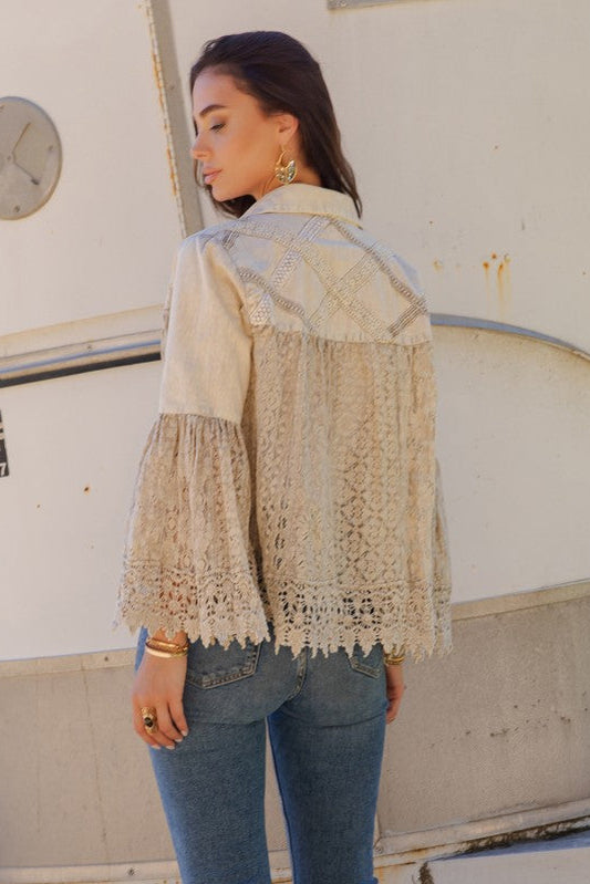 Sedona Sunset Latte Lace Cardigan