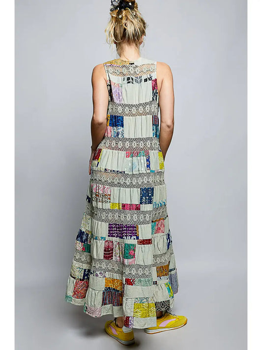 Summer Kaleidoscope Cotton Maxi Dress