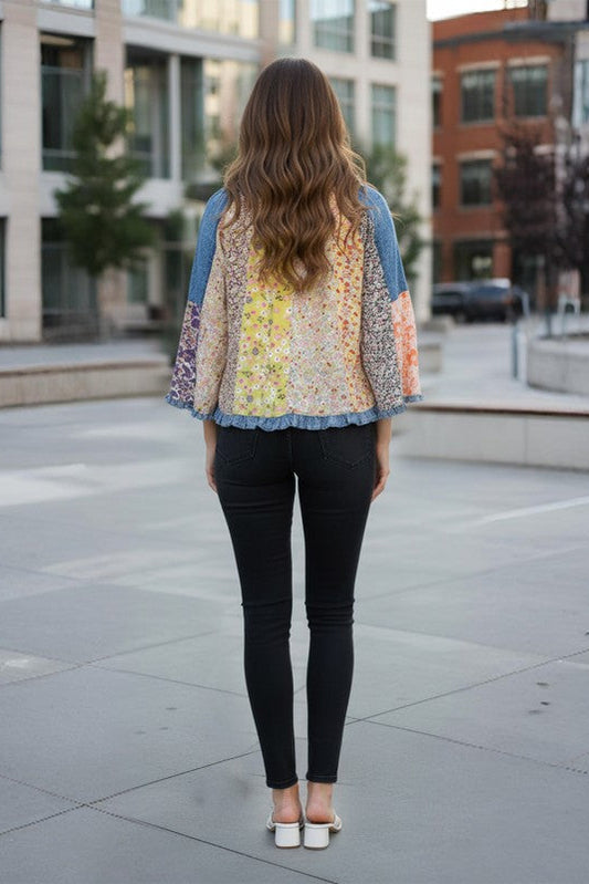 Whimsical Wildflower Latte Blouse